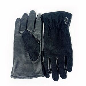 Ike Behar Black Touchscreen Leather and Wool Fleece Lined Men’s Gloves M NWOT